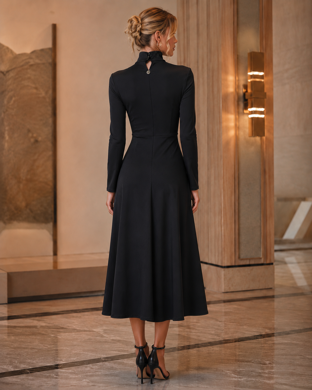 Vestido Abertura Oval Decote