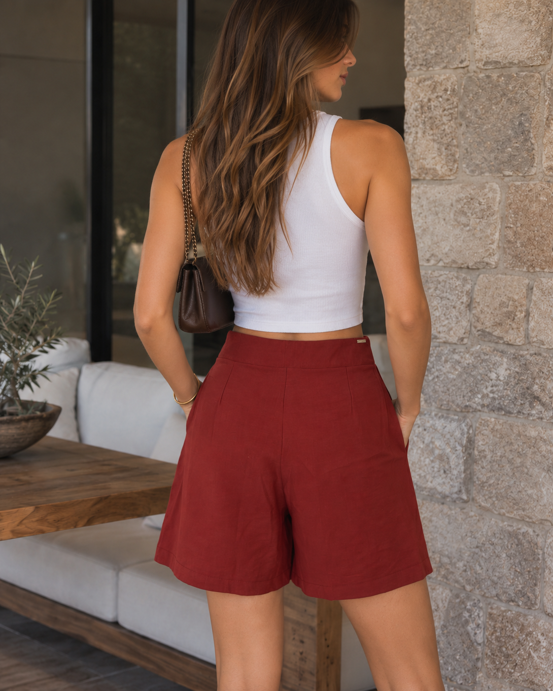 Short Alfaiataria Pregas
