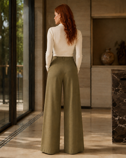 Calça Cropped Alfaiataria Verde