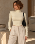 Cropped Gola Manga Longa