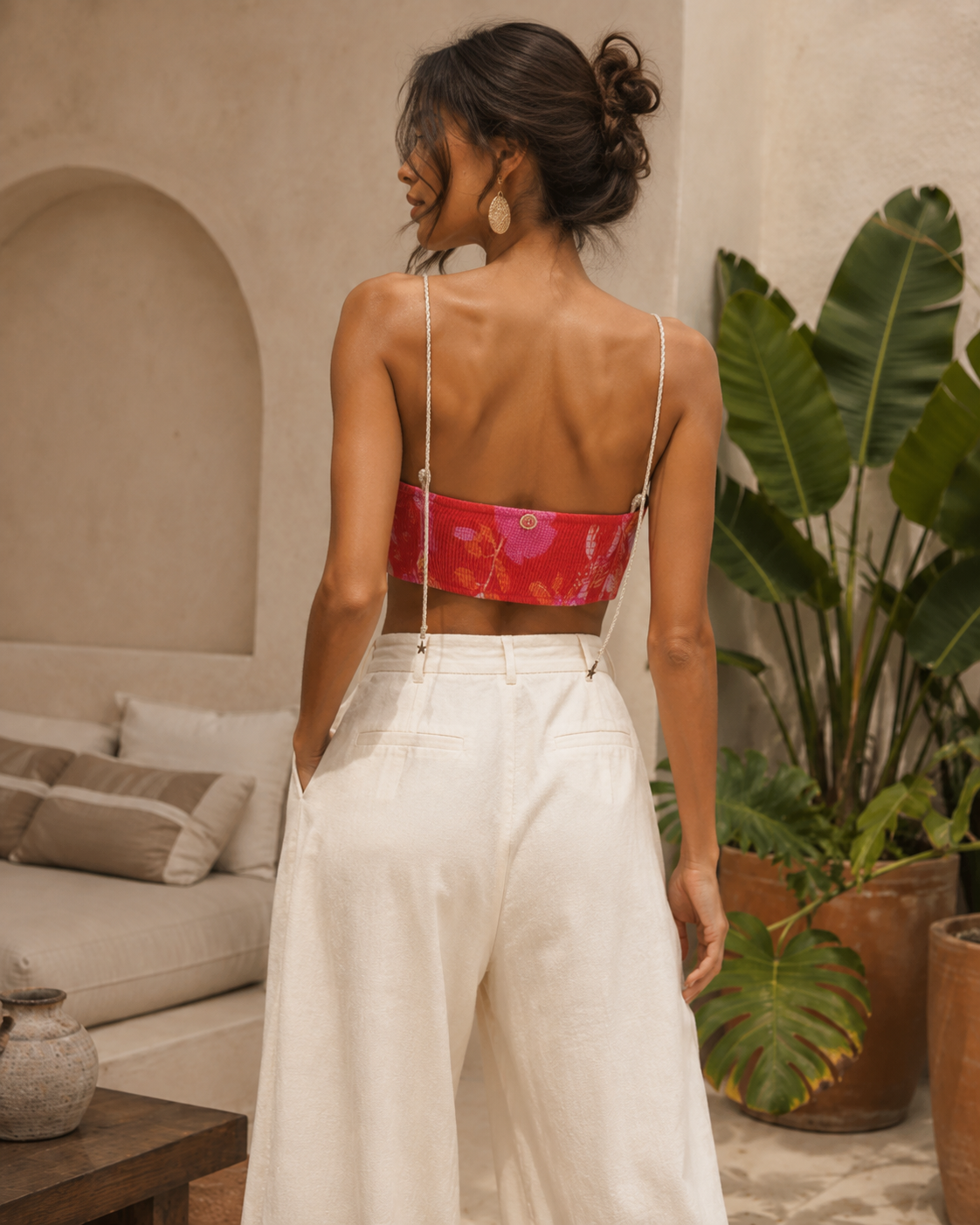 Cropped Estampado Costas Elastex Laranja