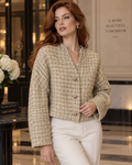 Casaco Tweed Manga Pence
