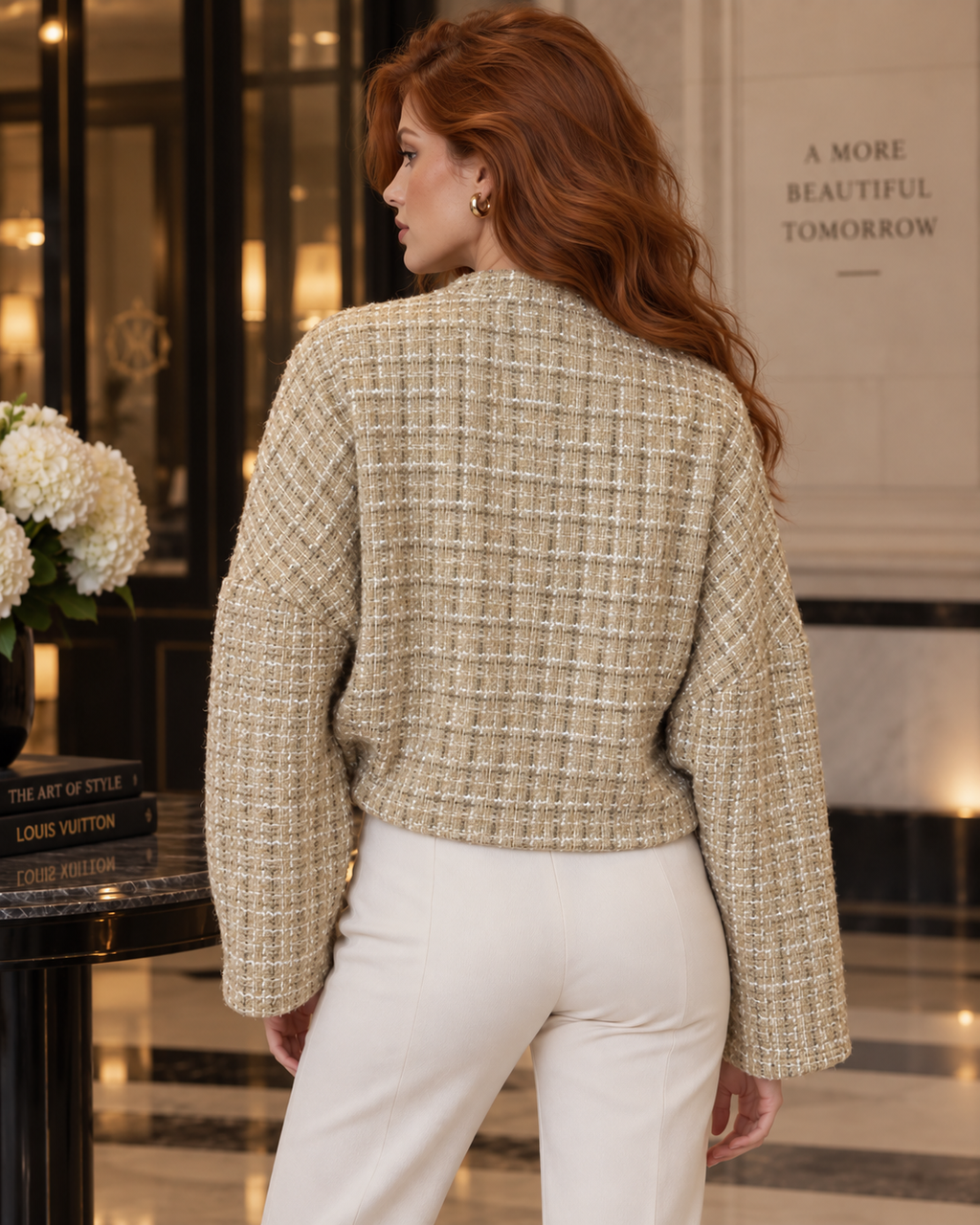 Casaco Tweed Manga Pence