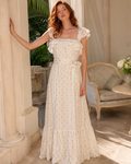 Vestido Longo Estampa Poá Off