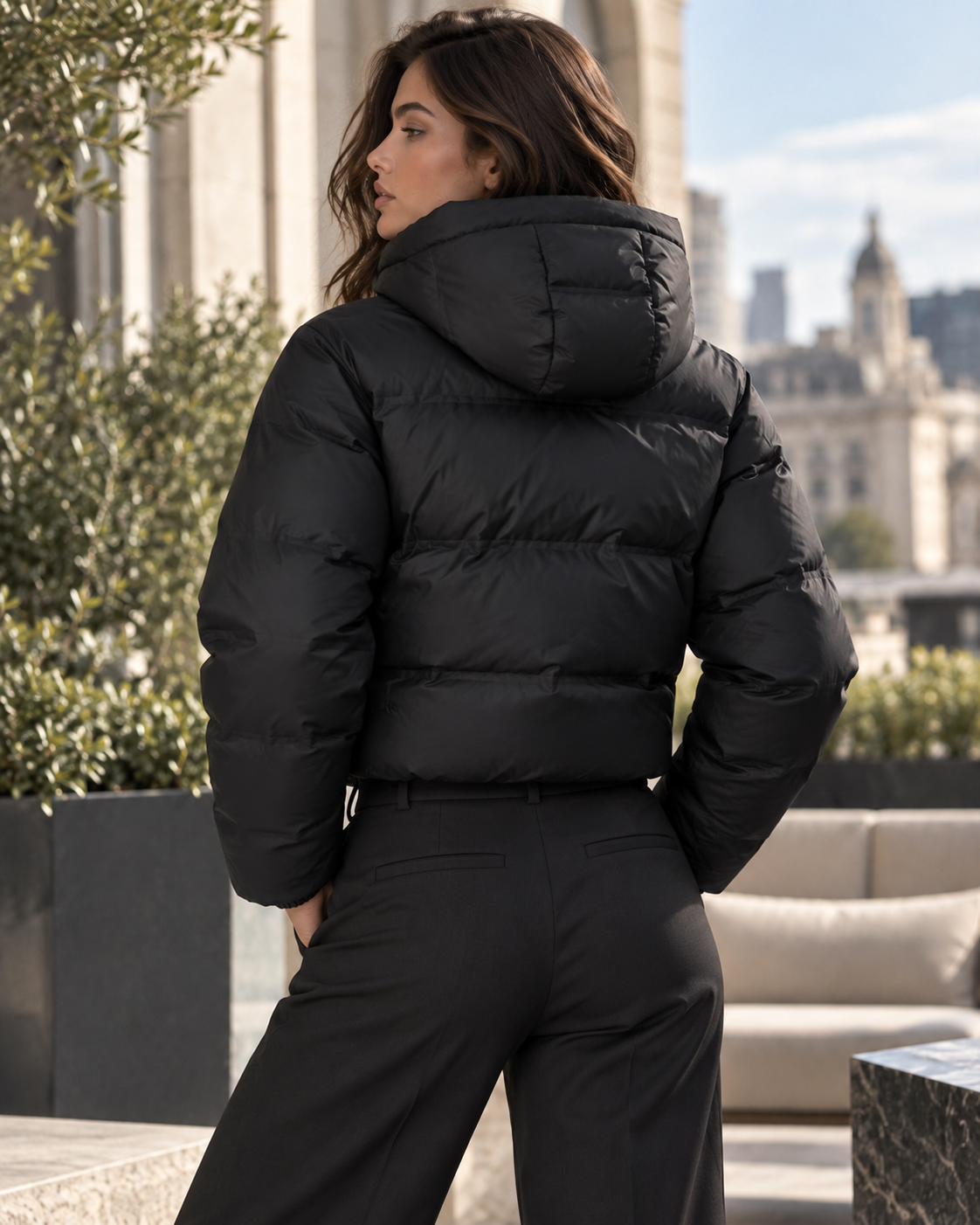 Jaqueta Puffer com Capuz