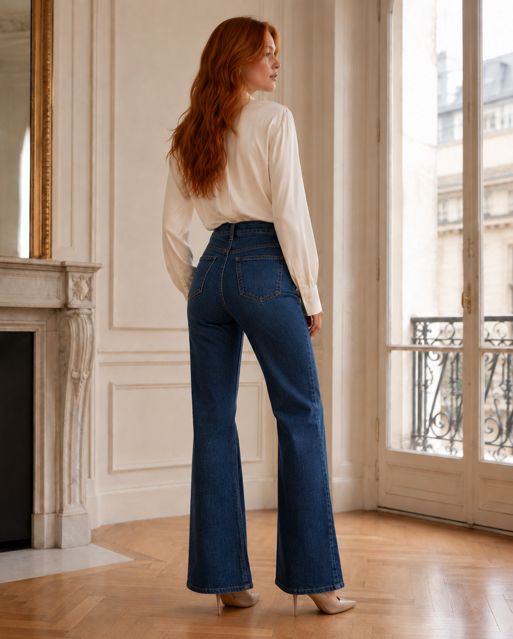 Calça Jeans Flare Cintura Média Feminina