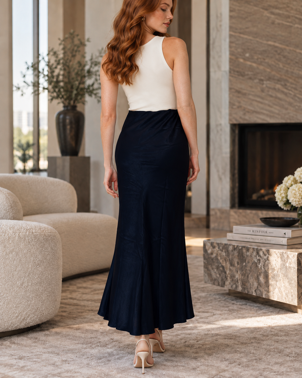 Saia Ceci Lapis Midi Cetim